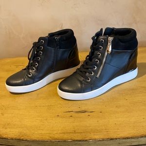 Aldo Zip up Black Sneaker Wedges